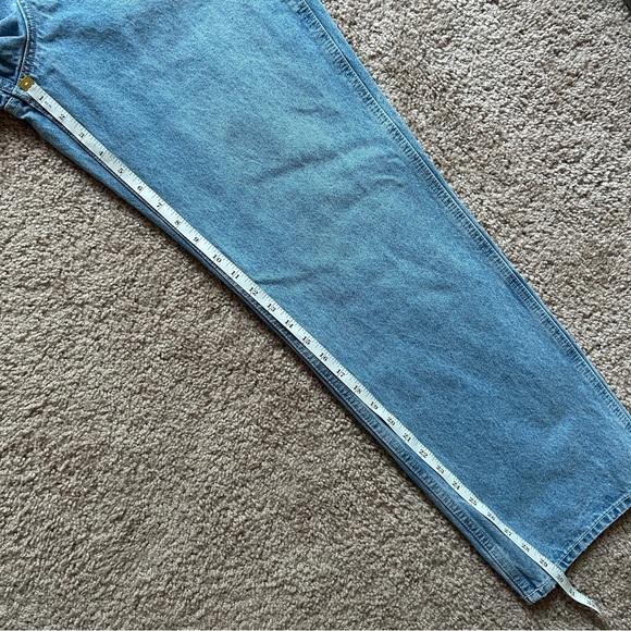 Abercrombie & Fitch Blue Denim Relaxed Fit Overalls Size Medium - Picture 8 of 12